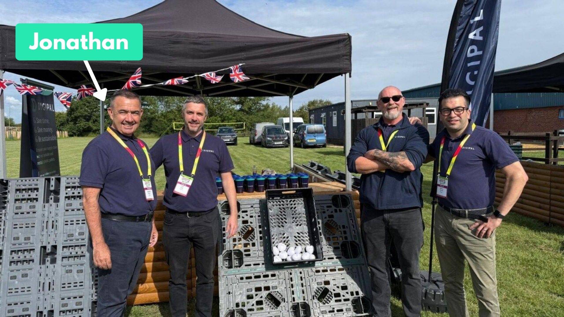 The Digipal team at an outdoor event, with Jonathan highlighted by name.